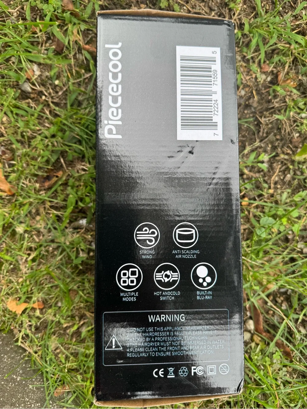 Piececool Black Hair Dryer - Strong Wind Performance